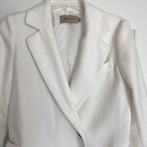 Women's White Wool-Blend Blazer Coat